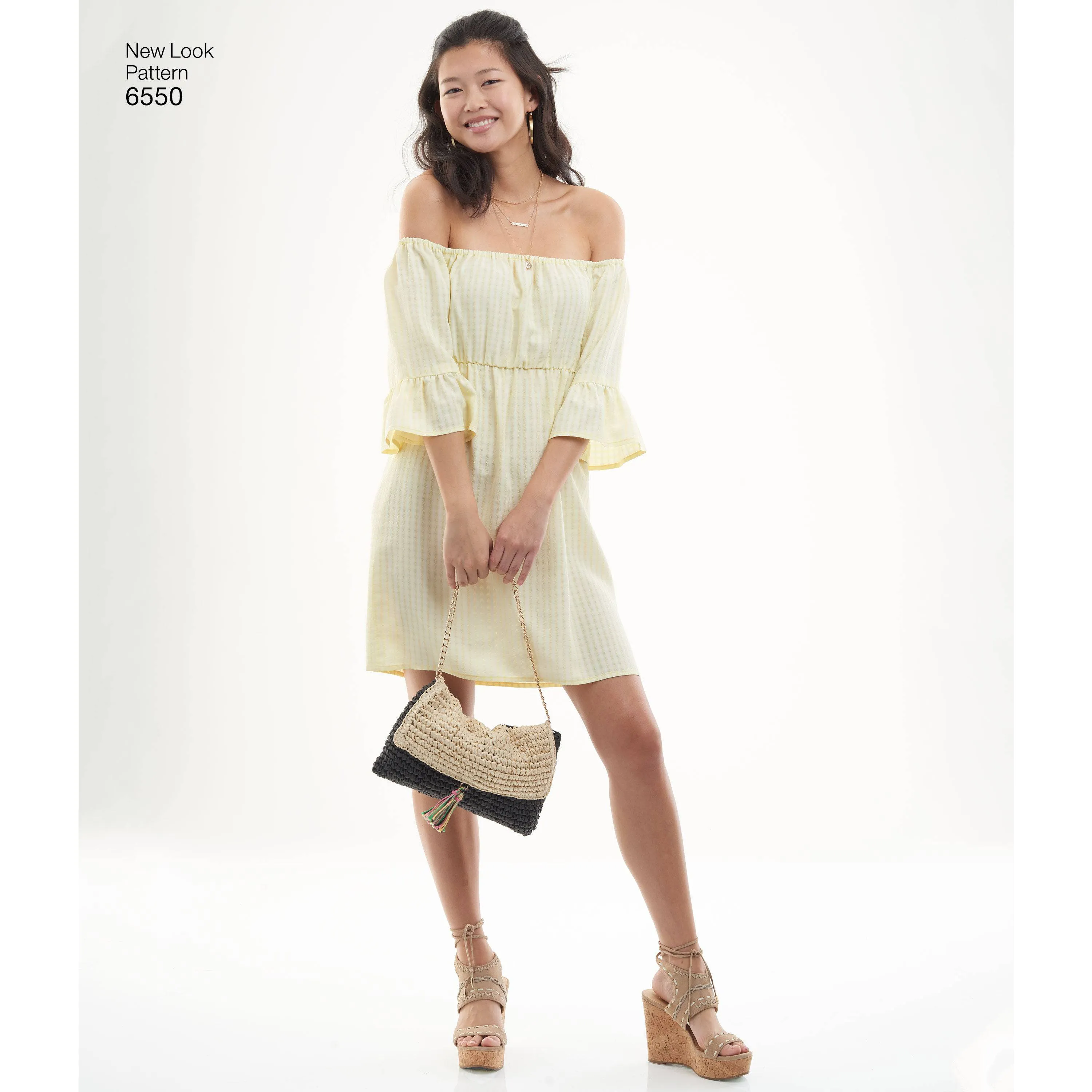 6550 New Look Pattern 6550 Women's Off Shoulder Dress