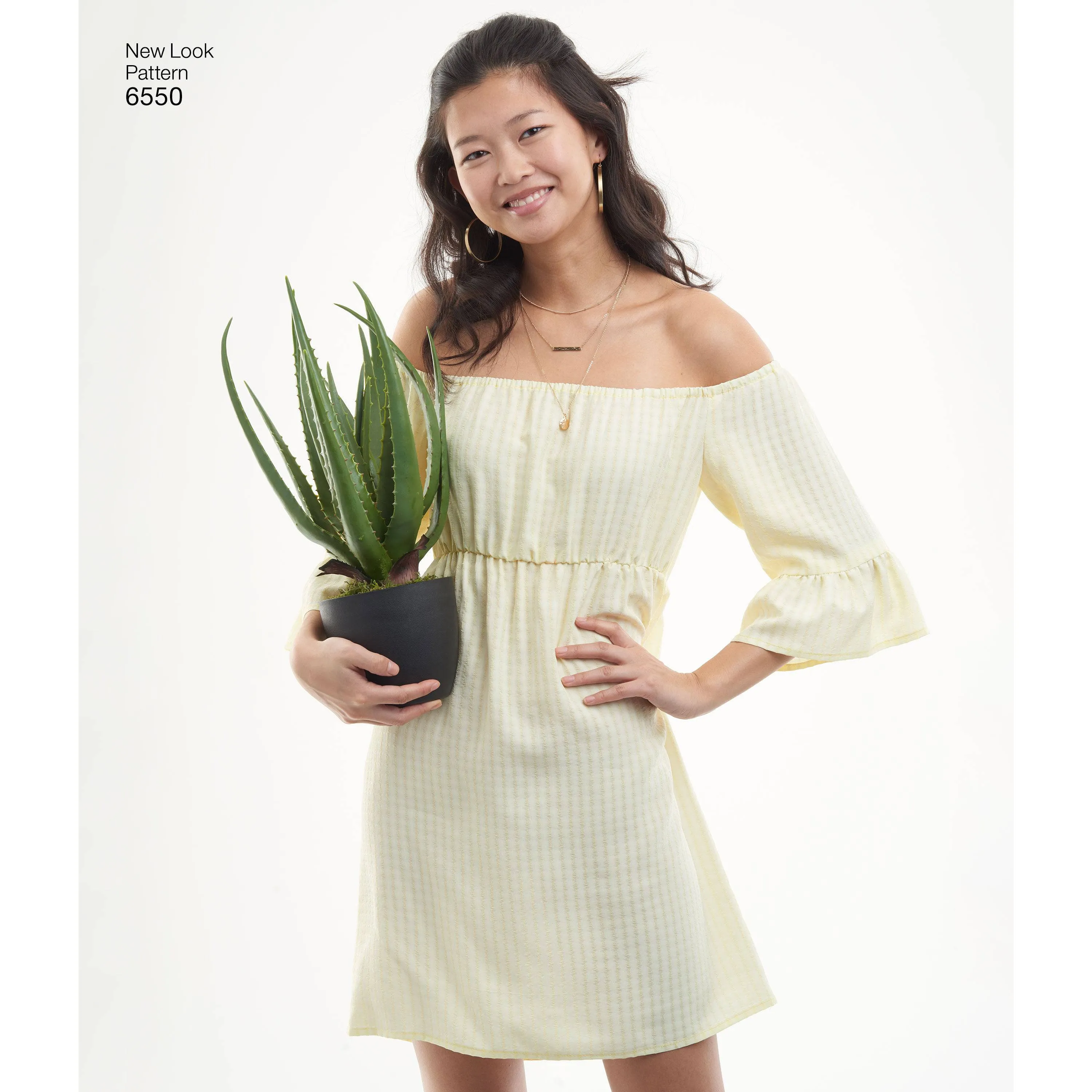 6550 New Look Pattern 6550 Women's Off Shoulder Dress
