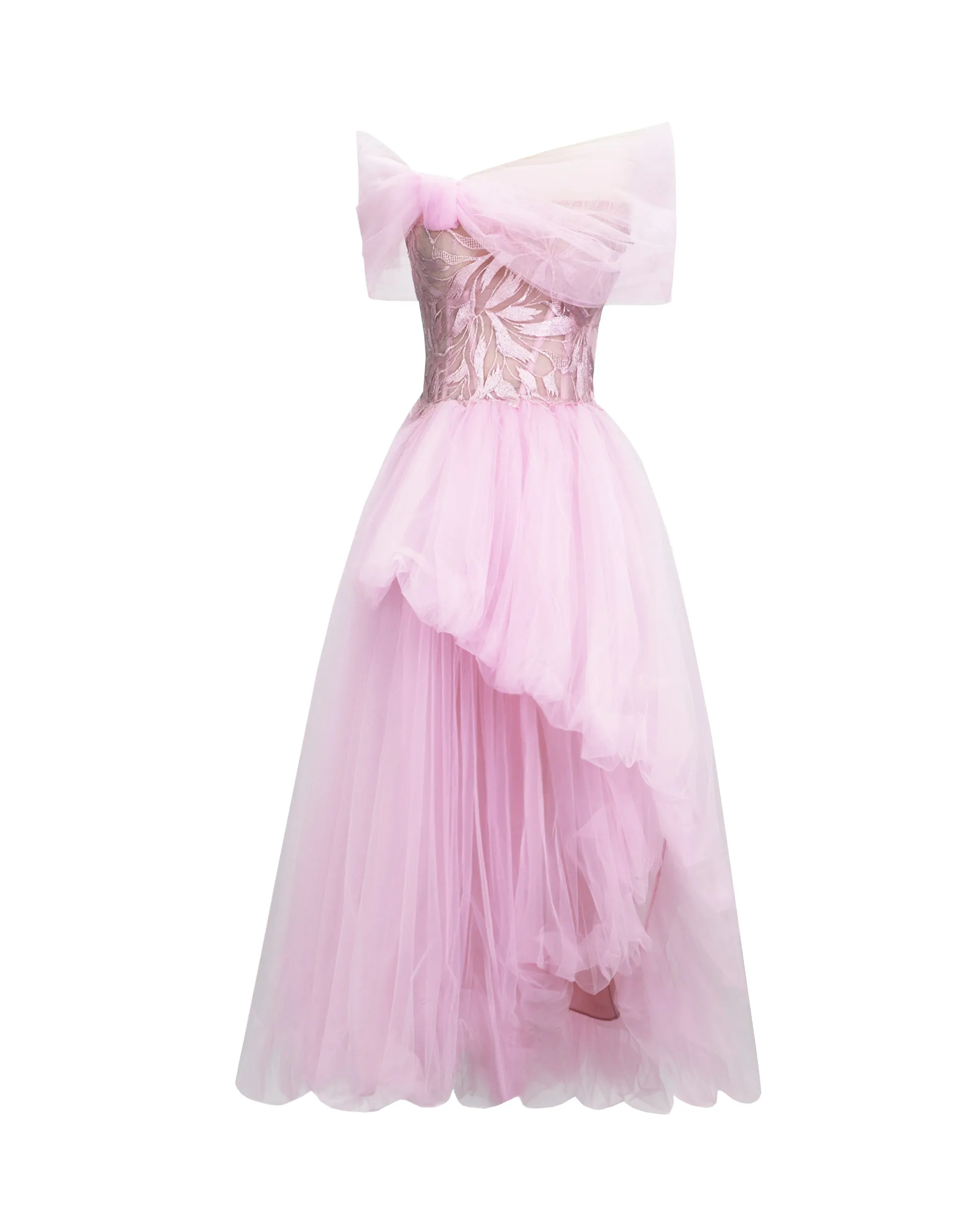 Bow-Like Off-Shoulder Dress