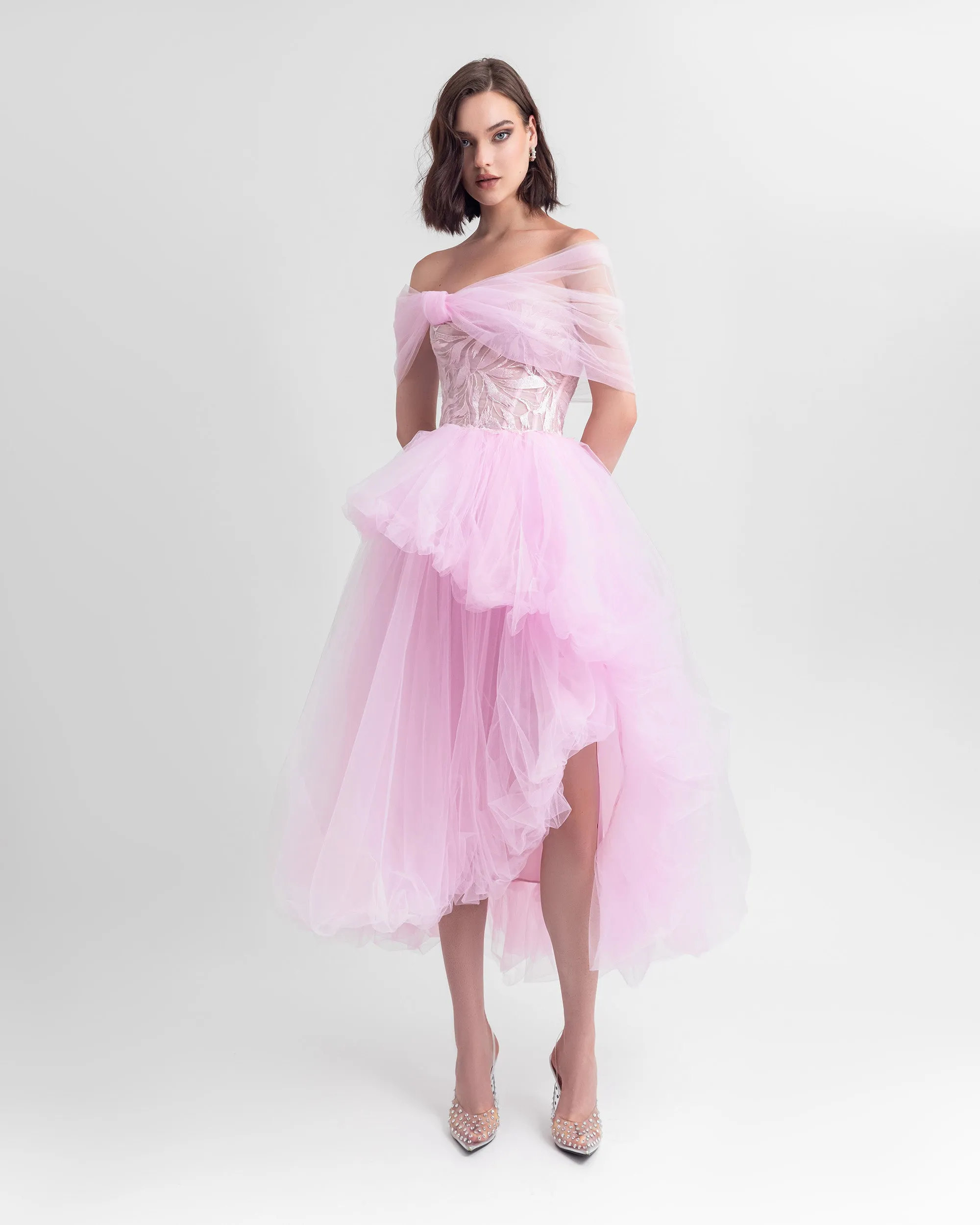 Bow-Like Off-Shoulder Dress
