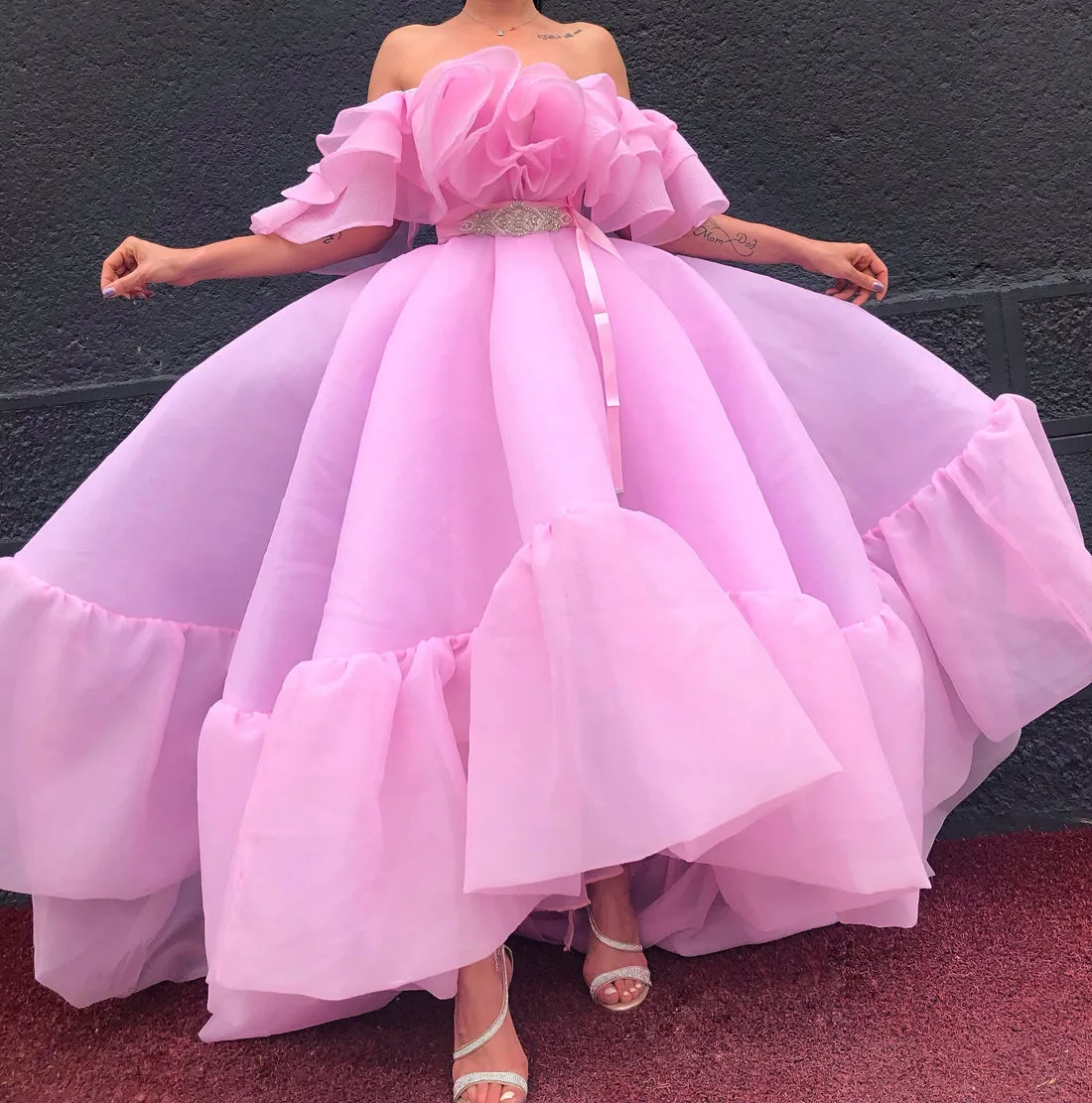 Carmen Beautiful Pink Evening Dress