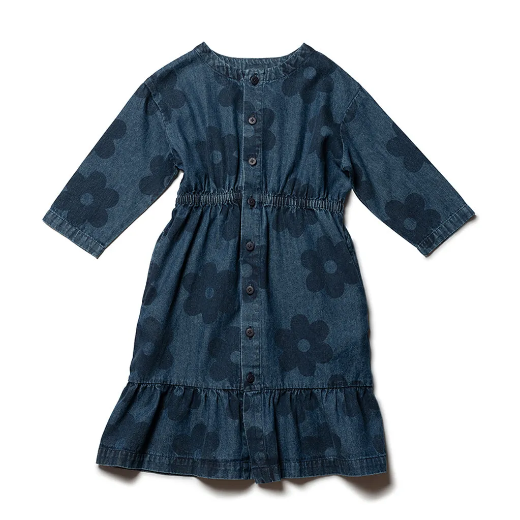 Dress Batafurai Big Flowers Denim