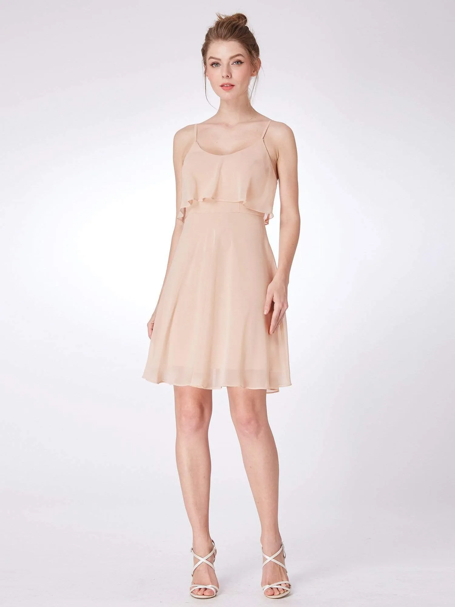 Flowy Short Chiffon Bridesmaid Dress