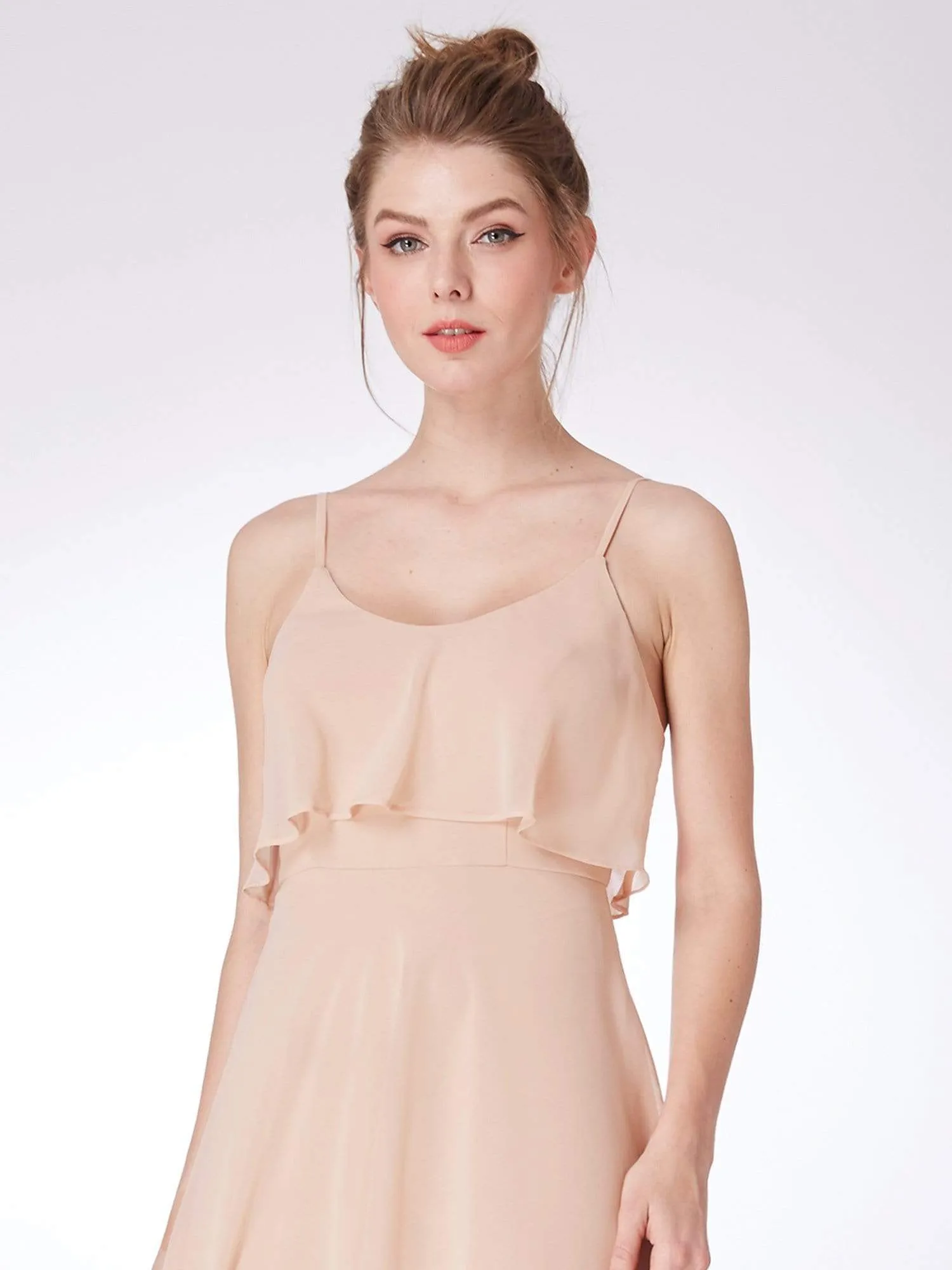 Flowy Short Chiffon Bridesmaid Dress