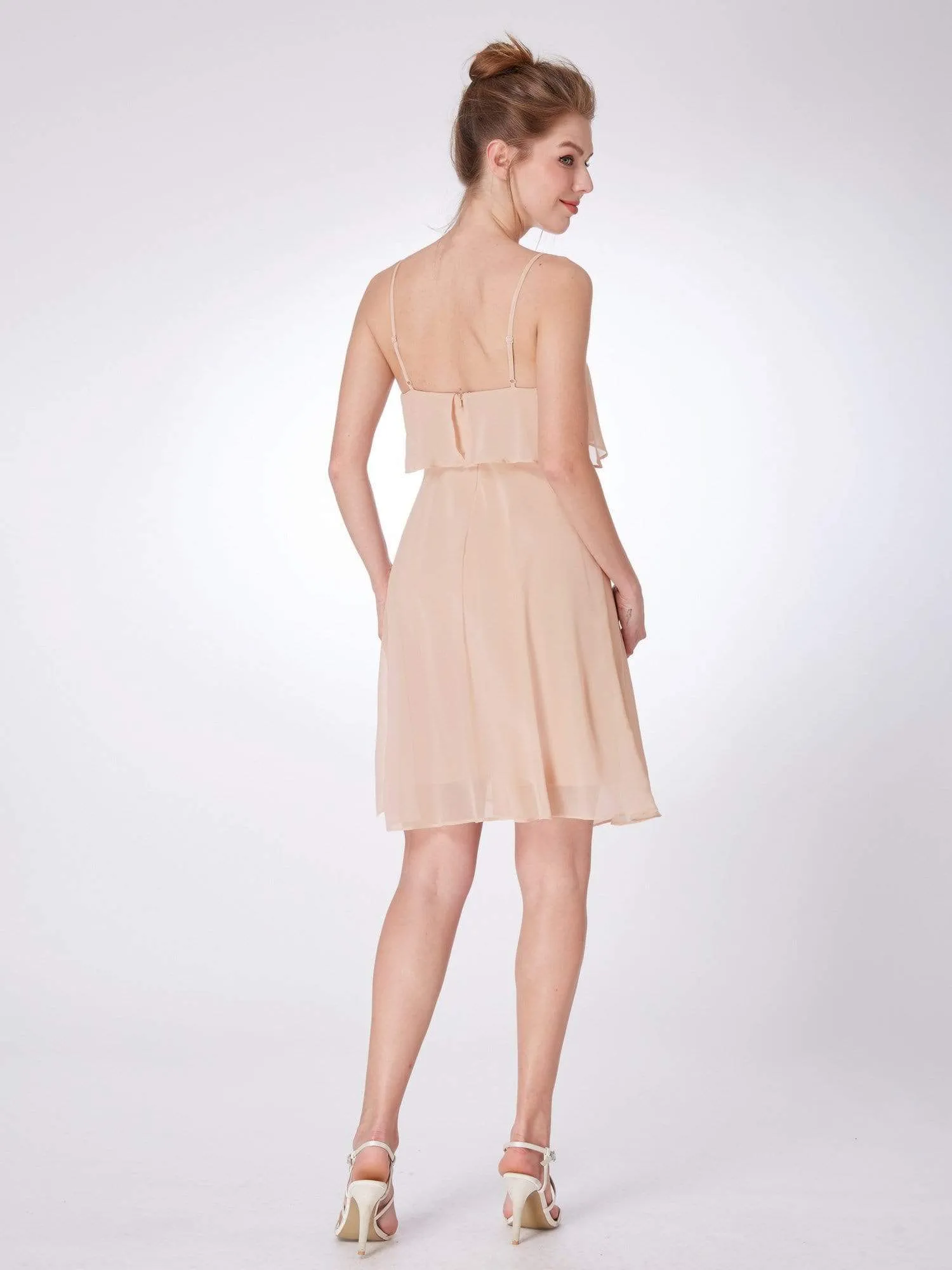 Flowy Short Chiffon Bridesmaid Dress