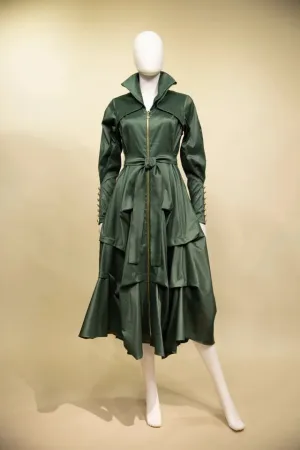 Long Sleeve Duppioni Dress